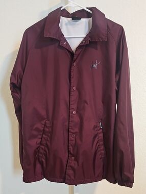 HUF Maroon Windbreaker Coaches Jacket